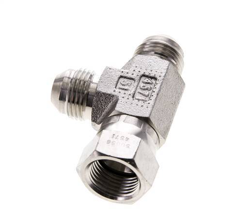 JIC T-koppeling UNF 3/4''-16 binnendraad x buitendraad RVS 350 bar (4917.5psi)