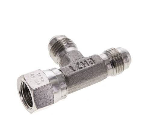 JIC T-koppeling UNF 9/16''-18 binnendraad x buitendraad RVS 350 bar (4917.5psi)