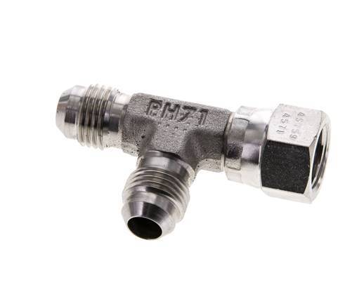 JIC T-koppeling UNF 9/16''-18 binnendraad x buitendraad RVS 350 bar (4917.5psi)