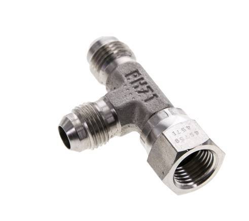 JIC T-koppeling UNF 9/16''-18 binnendraad x buitendraad RVS 350 bar (4917.5psi)