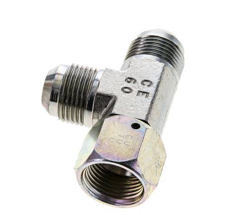 JIC T-koppeling UN 1-1/16''-12 Binnendraad x Buitendraad Staal 350 bar (4917.5psi)