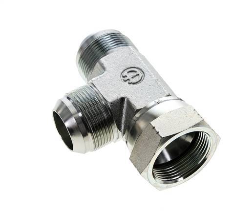 JIC T-koppeling UN 1-5/8''-12 Binnendraad x Buitendraad Staal 210 bar (2950.5psi)