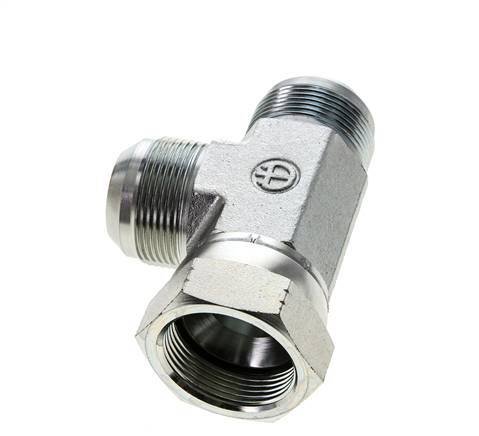 JIC T-koppeling UN 1-5/8''-12 Binnendraad x Buitendraad Staal 210 bar (2950.5psi)