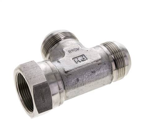 JIC T-koppeling UN 1-5/8''-12 Binnendraad x Buitendraad RVS 210 bar (2950.5psi)