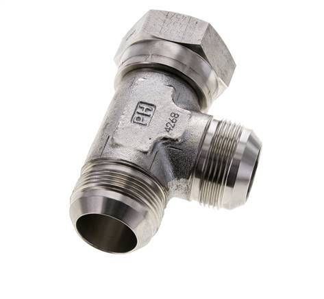 JIC T-koppeling UN 1-5/8''-12 Binnendraad x Buitendraad RVS 210 bar (2950.5psi)