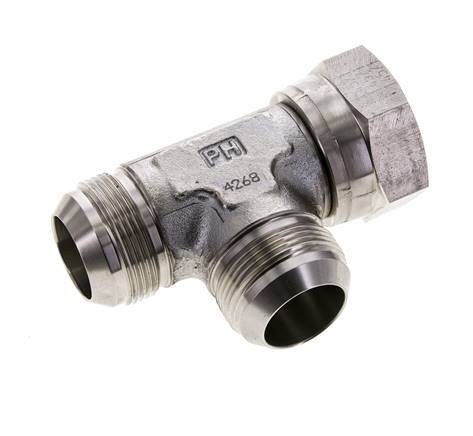 JIC T-koppeling UN 1-5/8''-12 Binnendraad x Buitendraad RVS 210 bar (2950.5psi)