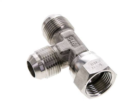 JIC T-koppeling UN 1-1/16''-12 binnendraad x buitendraad RVS 350 bar (4917.5psi)