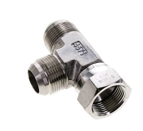 JIC T-koppeling UN 1-5/16''-12 Binnendraad x Buitendraad RVS 250 bar (3512.5psi)
