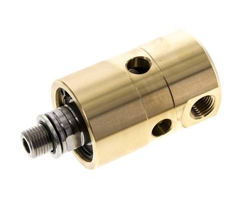 Draaidoorvoer G1/4'' Binnendraad X G1/4'' Buitendraad Linkshandig Messing 50bar Schurende Middelen