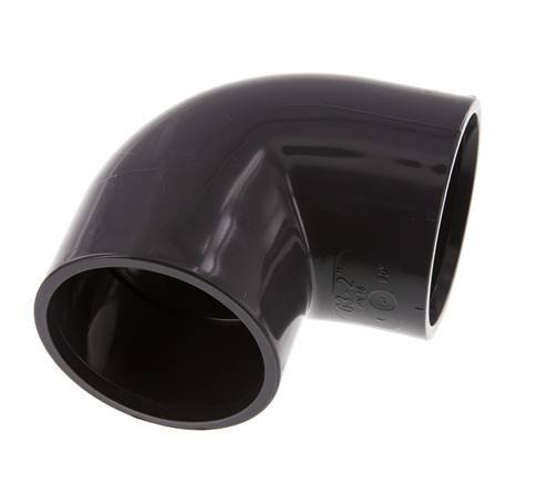 PVC 90deg Elbow Fitting Socket 63x74mm [2 Pieces]