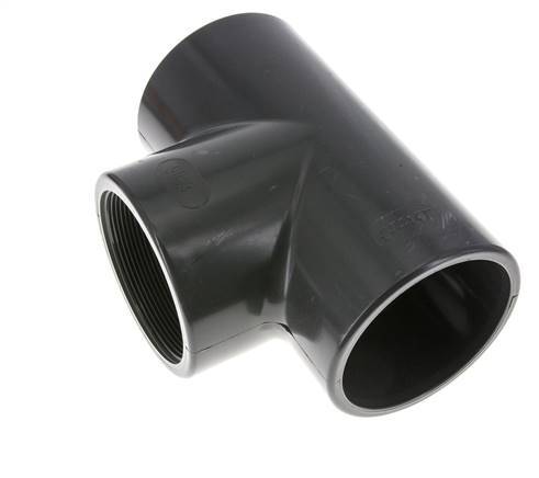 PVC Tee Fitting Female Socket 90mm x Female Rp3''