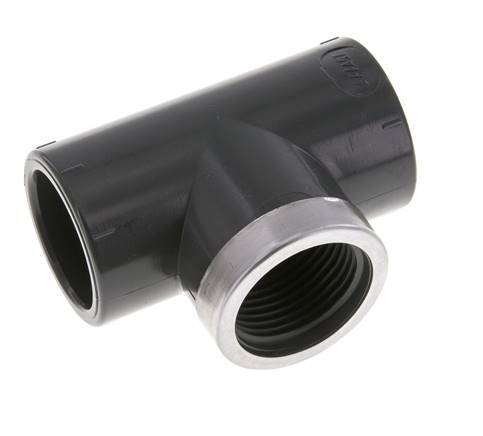 PVC Tee Fitting Female Socket 32mm x Female Rp1''