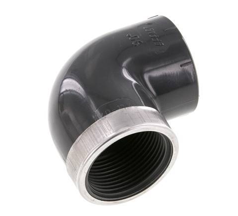 PVC 90deg Elbow Fitting Female Socket 40x51mm x Female Rp 1 1/4''