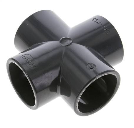 PVC Cross Fitting Socket 50x62mm