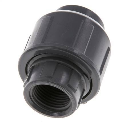 PVC Union Fitting Female Socket 16mm x Female Rp 3/8'' EPDM