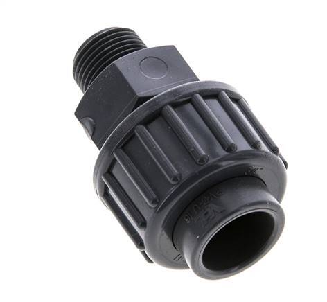 PVC Union Fitting Female Socket 16mm x Male R 3/8'' EPDM