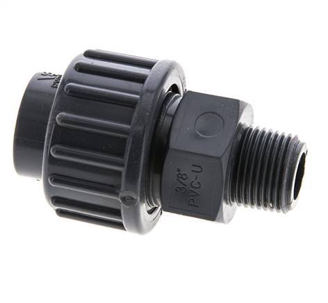 PVC Union Fitting Female Socket 16mm x Male R 3/8'' EPDM