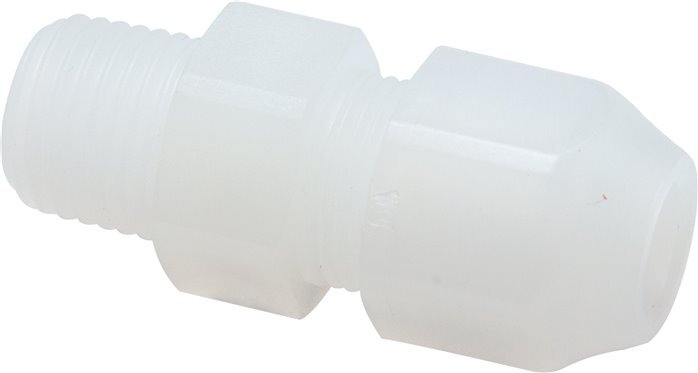 4x6mm & R1/8'' PVDF rechte slangkoppeling met buitendraad 10bar/145psi