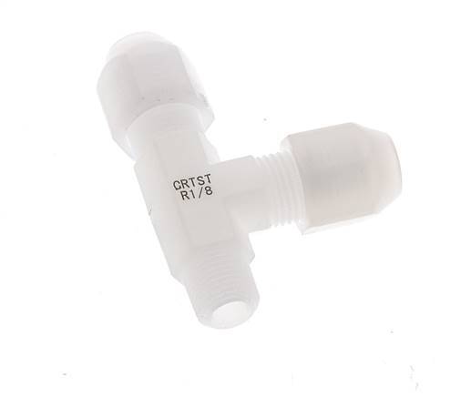 4x6mm & R1/8'' PVDF Right Angle Tee Hose Fitting with Male Threads 10bar/145psi