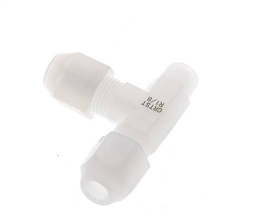 4x6mm & R1/8'' PVDF Right Angle Tee Hose Fitting with Male Threads 10bar/145psi