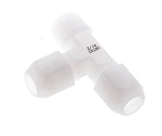 10x12mm & R1/2'' PVDF Right Angle Tee Hose Fitting with Male Threads 10bar/145psi