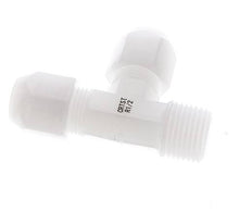 10x12mm & R1/2'' PVDF Right Angle Tee Hose Fitting with Male Threads 10bar/145psi