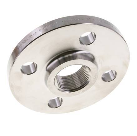Threaded Flange DN100-PN16 Rp 4'' Stainless Steel 1.4571 DIN 2566 And EN 1092-1 (Type 13)