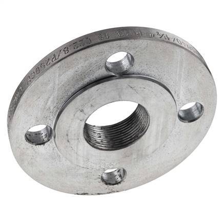Threaded Flange DN40-PN16 Rp 1-1/2'' Zinc-Plated Steel DIN 2566