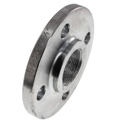Threaded Flange DN40-PN16 Rp 1-1/2'' Zinc-Plated Steel DIN 2566