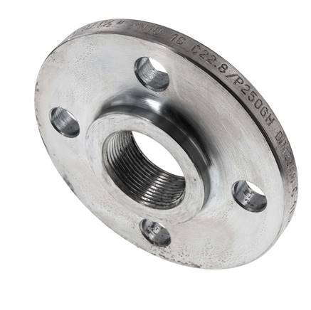 Threaded Flange DN40-PN16 Rp 1-1/2'' Zinc-Plated Steel DIN 2566