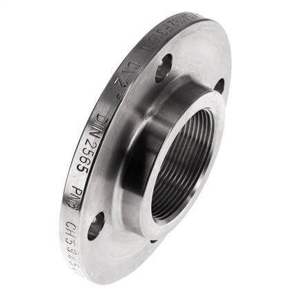 Threaded Flange DN80-PN6 Rp 3'' Stainless Steel 1.4571 DIN 2565 And EN 1092-1 (Type 13)