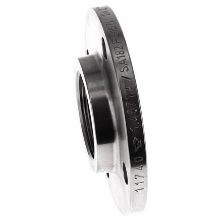 Threaded Flange DN80-PN6 Rp 3'' Stainless Steel 1.4571 DIN 2565 And EN 1092-1 (Type 13)