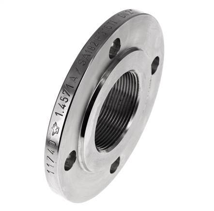 Threaded Flange DN80-PN6 Rp 3'' Stainless Steel 1.4571 DIN 2565 And EN 1092-1 (Type 13)