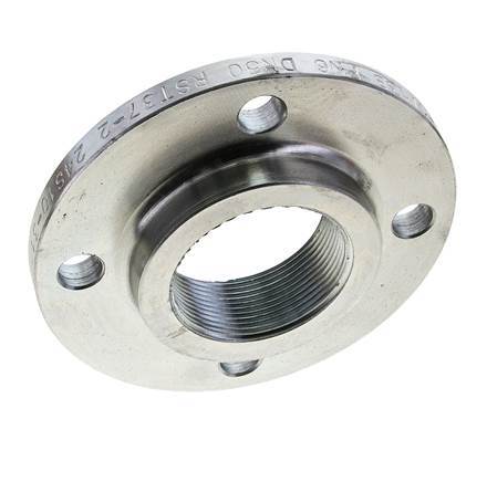 Threaded Flange DN50-PN6 Rp 2'' Zinc-Plated Steel DIN 2565 And EN 1092-1 (Type 13)