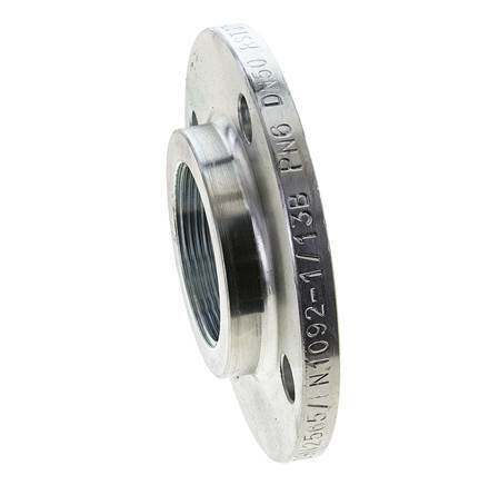 Threaded Flange DN50-PN6 Rp 2'' Zinc-Plated Steel DIN 2565 And EN 1092-1 (Type 13)