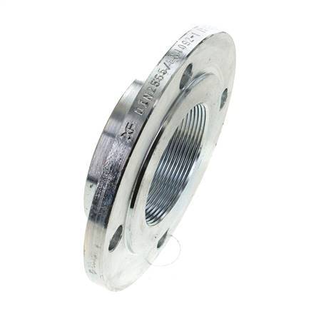 Threaded Flange DN65-PN6 Rp 2-1/2'' Zinc-Plated Steel DIN 2565 And EN 1092-1 (Type 13)