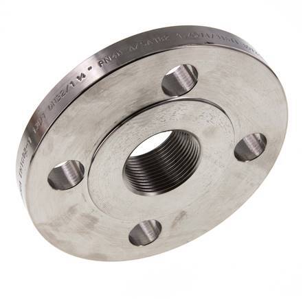 Threaded Flange DN40-PN40 Rp 1-1/2'' Stainless Steel 1.4571 DIN 2567 And EN 1092-1 (Type 13)