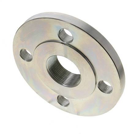 Threaded Flange DN40-PN40 Rp 1-1/2'' Zinc-Plated Steel DIN 2567 And EN 1092-1 (Type 13)