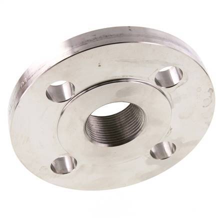 Threaded Flange DN32-PN40 Rp 1-1/4'' Stainless Steel 1.4571 EN 1092-1 (type 13)