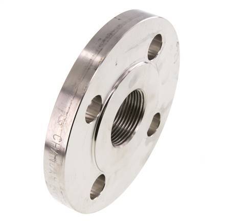 Threaded Flange DN32-PN40 Rp 1-1/4'' Stainless Steel 1.4571 EN 1092-1 (type 13)