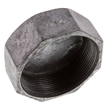Rp 2 1/2'' Zinc plated Cast iron End cap 25 Bar