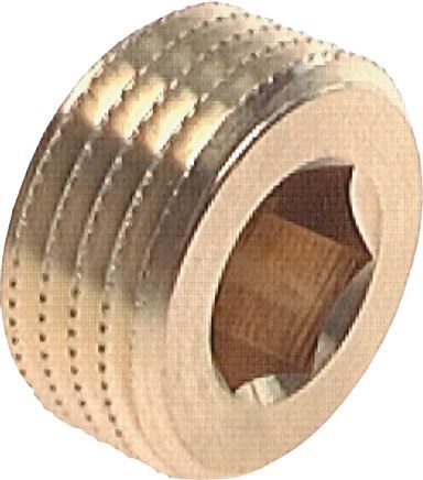 M14x1.5 Brass Closing plug with Inner Hex without collar 16 Bar [5 Pieces]