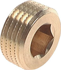 M14x1.5 Brass Closing plug with Inner Hex without collar 16 Bar [5 Pieces]