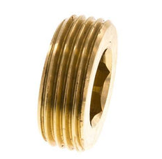 1'' Messing Plug met Binnenzeskant zonder kraag 16 Bar