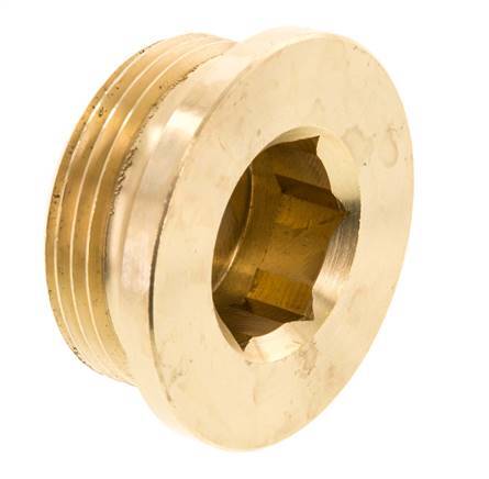 G 1 1/4'' Messing Plug met Binnenzeskant 16 Bar