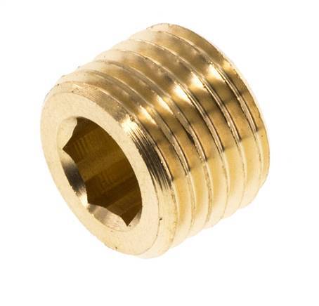 M14x1.5 Brass Closing plug with Inner Hex without collar 16 Bar [5 Pieces]