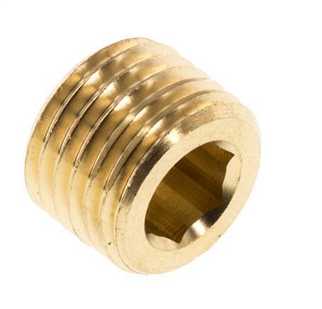 M14x1.5 Brass Closing plug with Inner Hex without collar 16 Bar [5 Pieces]