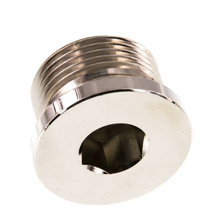 G 3/4'' Vernikkeld Messing Plug met Binnenzeskant 16 Bar