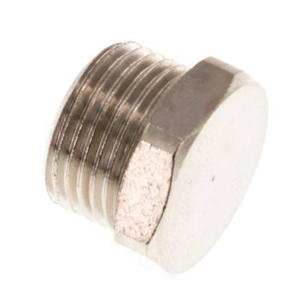 G 3/8'' Nickel plated Brass Closing plug with Outer Hex 16 Bar [5 Pieces]