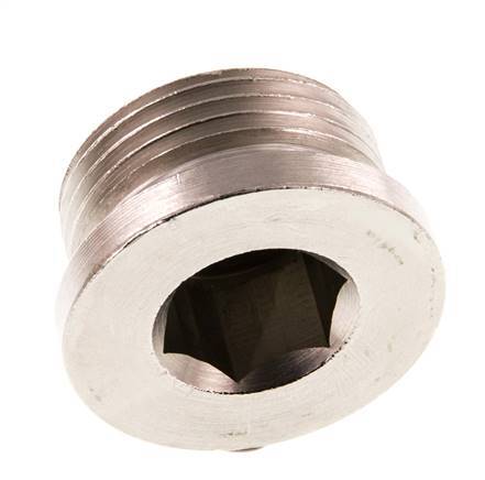 G 1'' Vernikkeld Messing Plug met Binnenzeskant 16 Bar